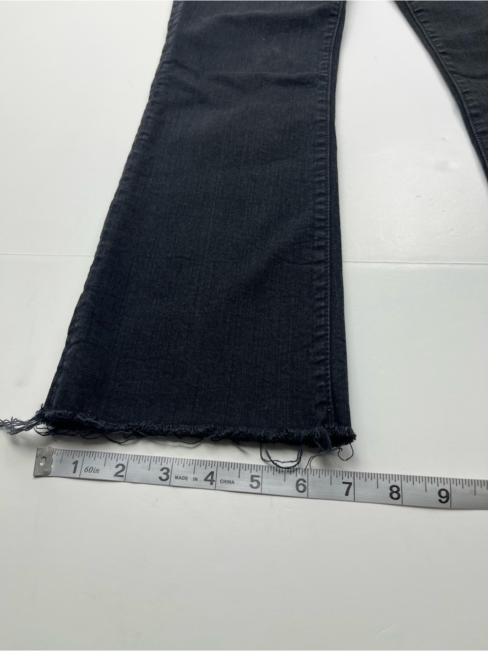 Mother The Hustler Ankle Fray Women's 28 Black Not Guilty Bootcut Denim Jean - Picture 13 of 15